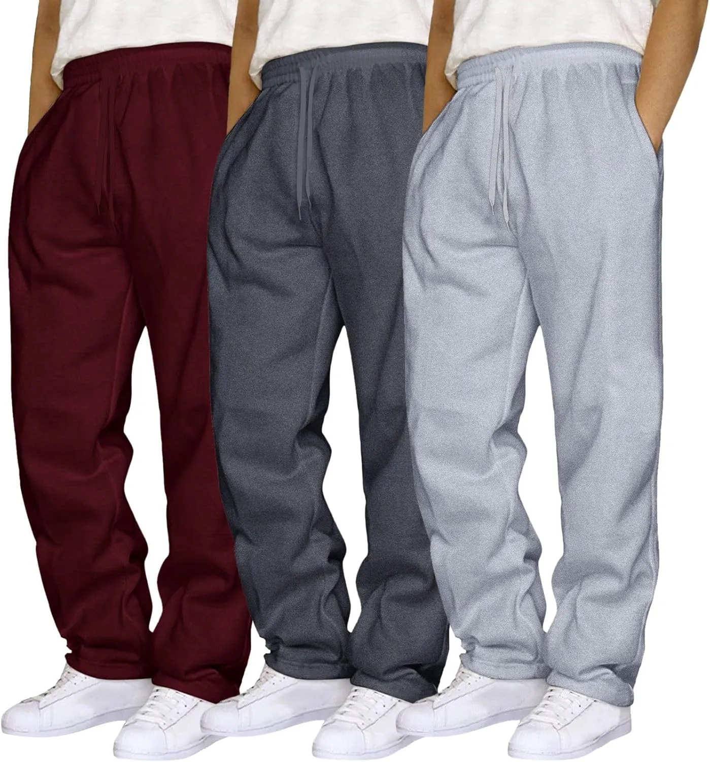 3 Pack Mens Athletic Pants with Pockets Lightweight Sweatpants for Men Joggers Pants Quick Dry Workout Sweat Pants