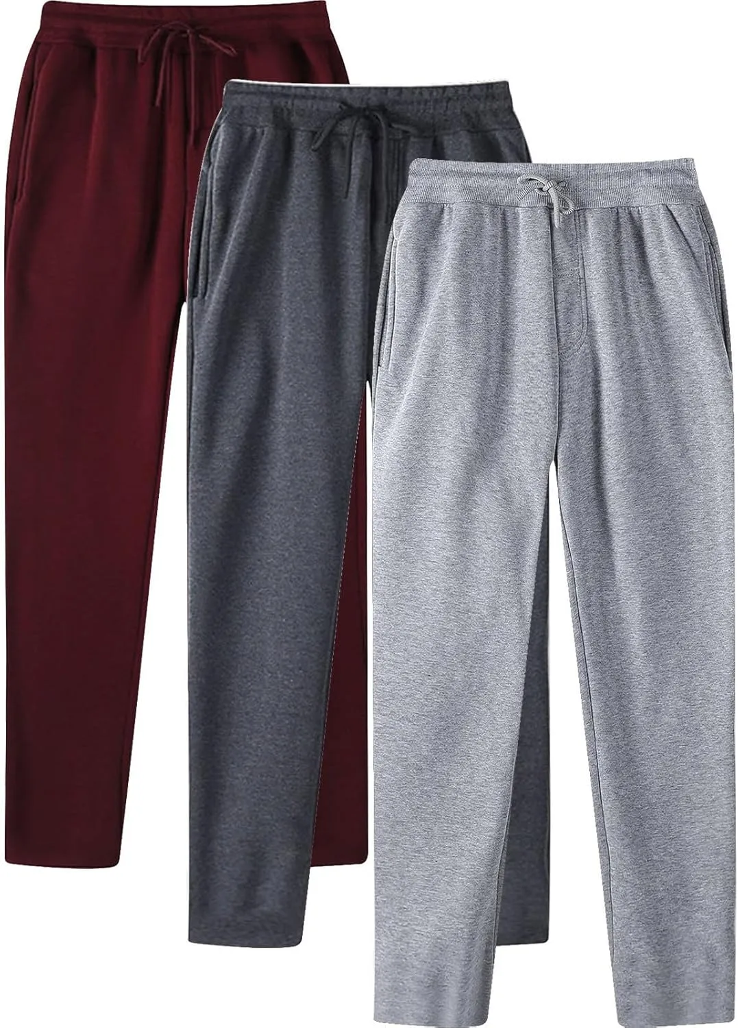 3 Pack Mens Athletic Pants with Pockets Lightweight Sweatpants for Men Joggers Pants Quick Dry Workout Sweat Pants