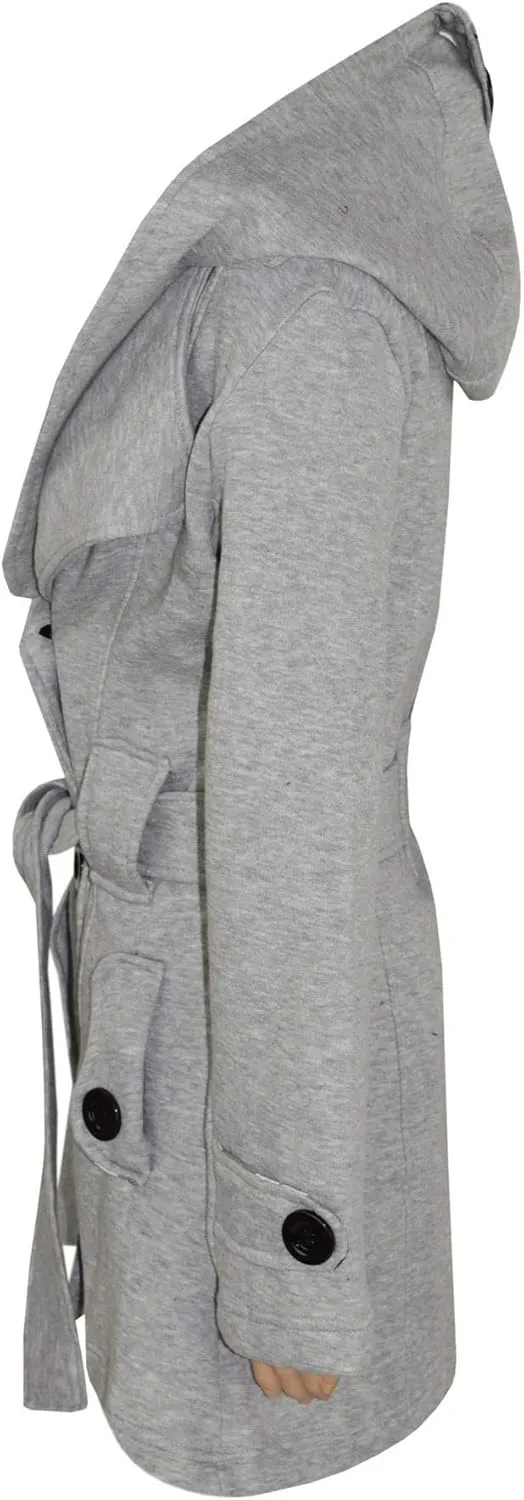 A2Z Kids Girls Overcoat Hooded Trench Coat Padded Oversized Lapels Long Parka Jacket