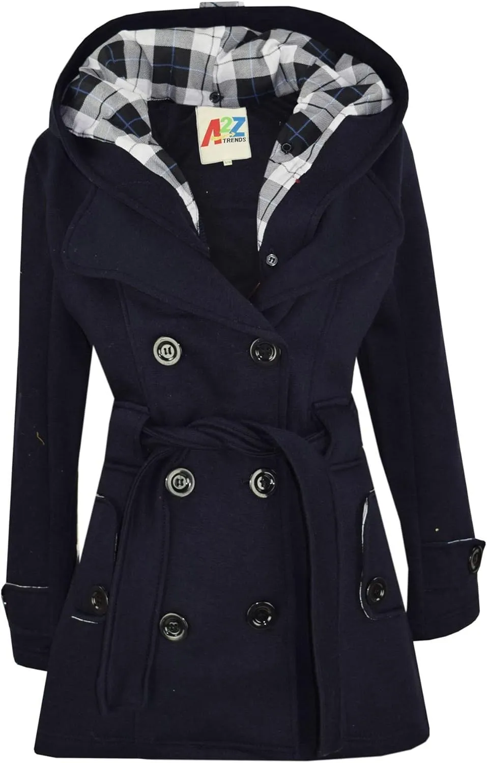 A2Z Kids Girls Overcoat Hooded Trench Coat Padded Oversized Lapels Long Parka Jacket