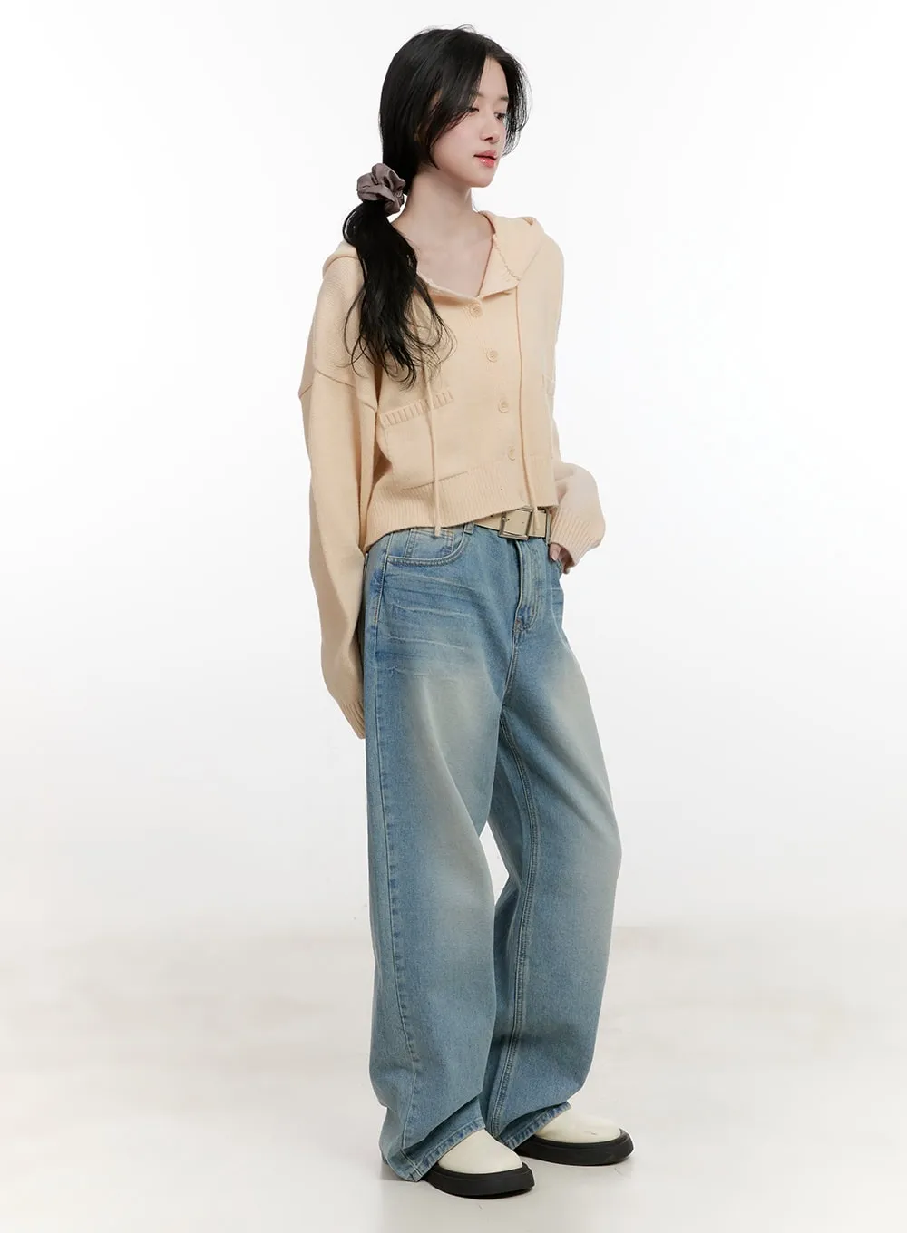 Angelina Washed Wide-Leg Jeans CF527