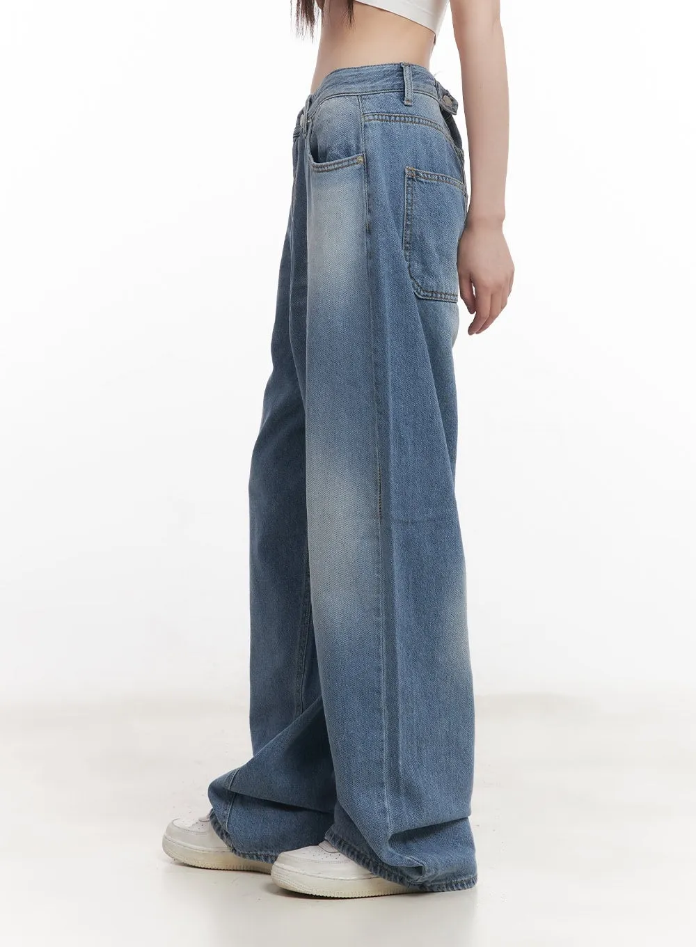 Annaelle Washed Wide-Leg Jeans CM519