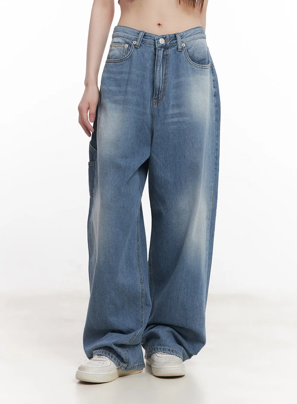 Annaelle Washed Wide-Leg Jeans CM519