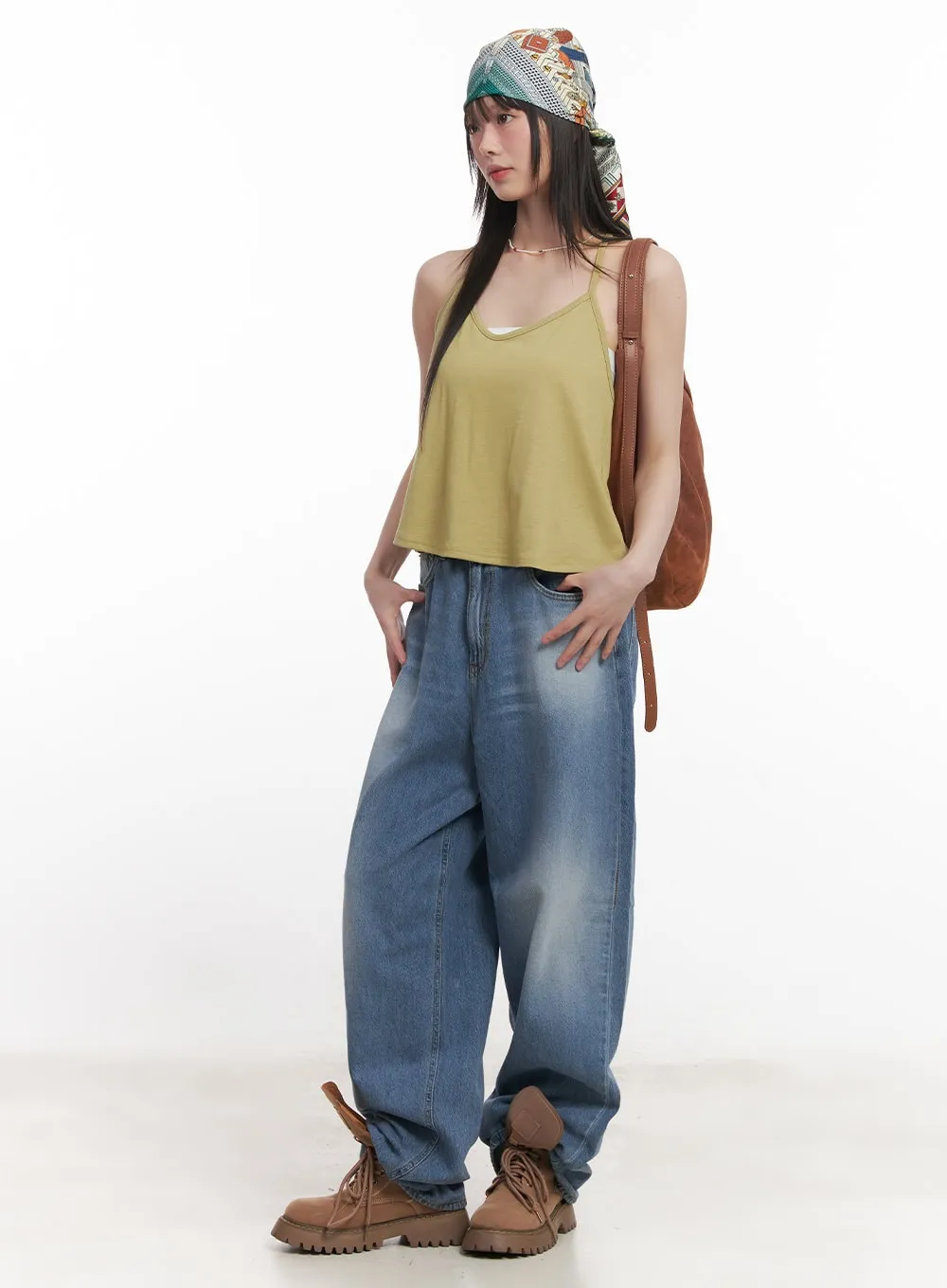Annaelle Washed Wide-Leg Jeans CM519