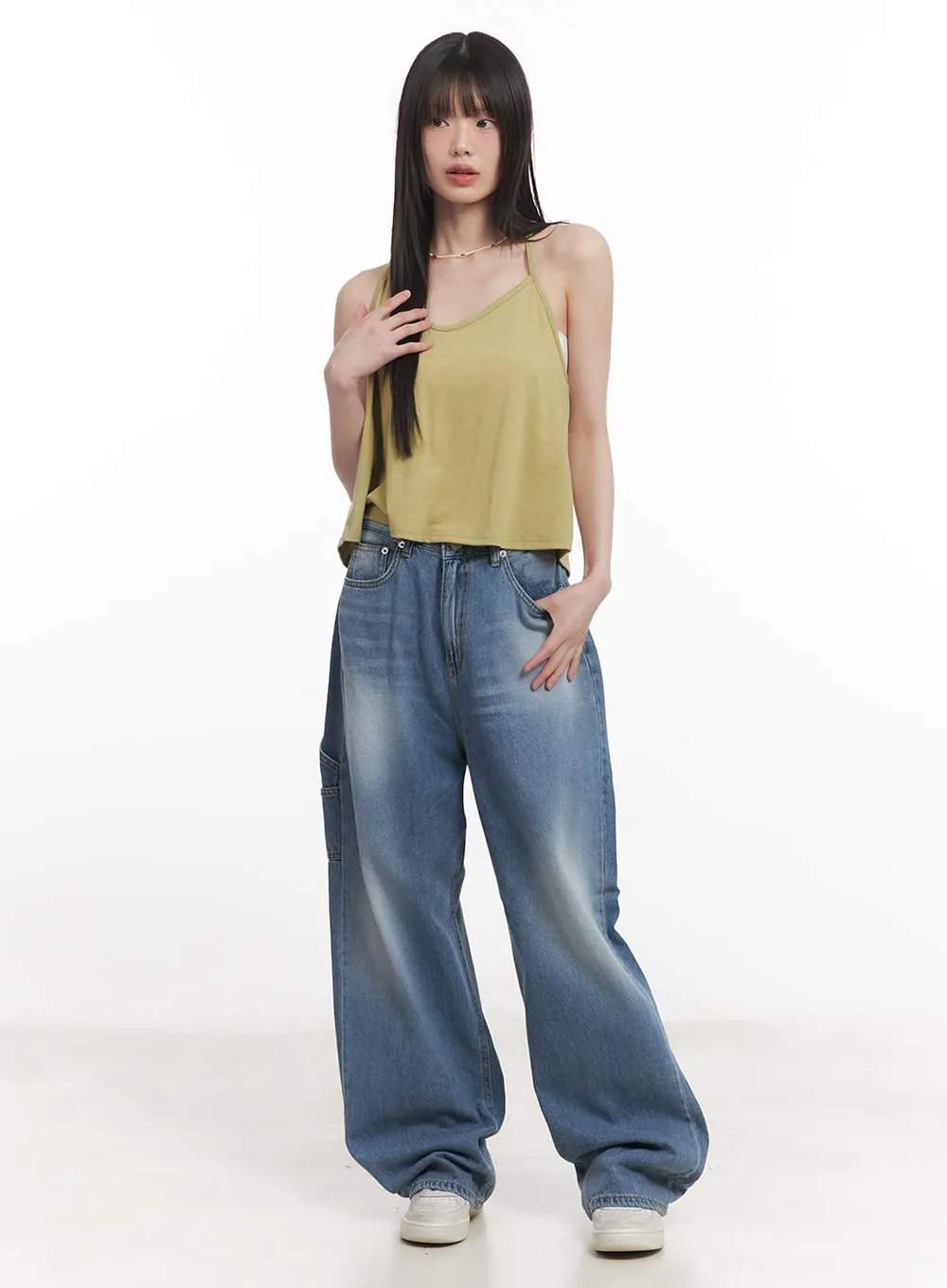 Annaelle Washed Wide-Leg Jeans CM519