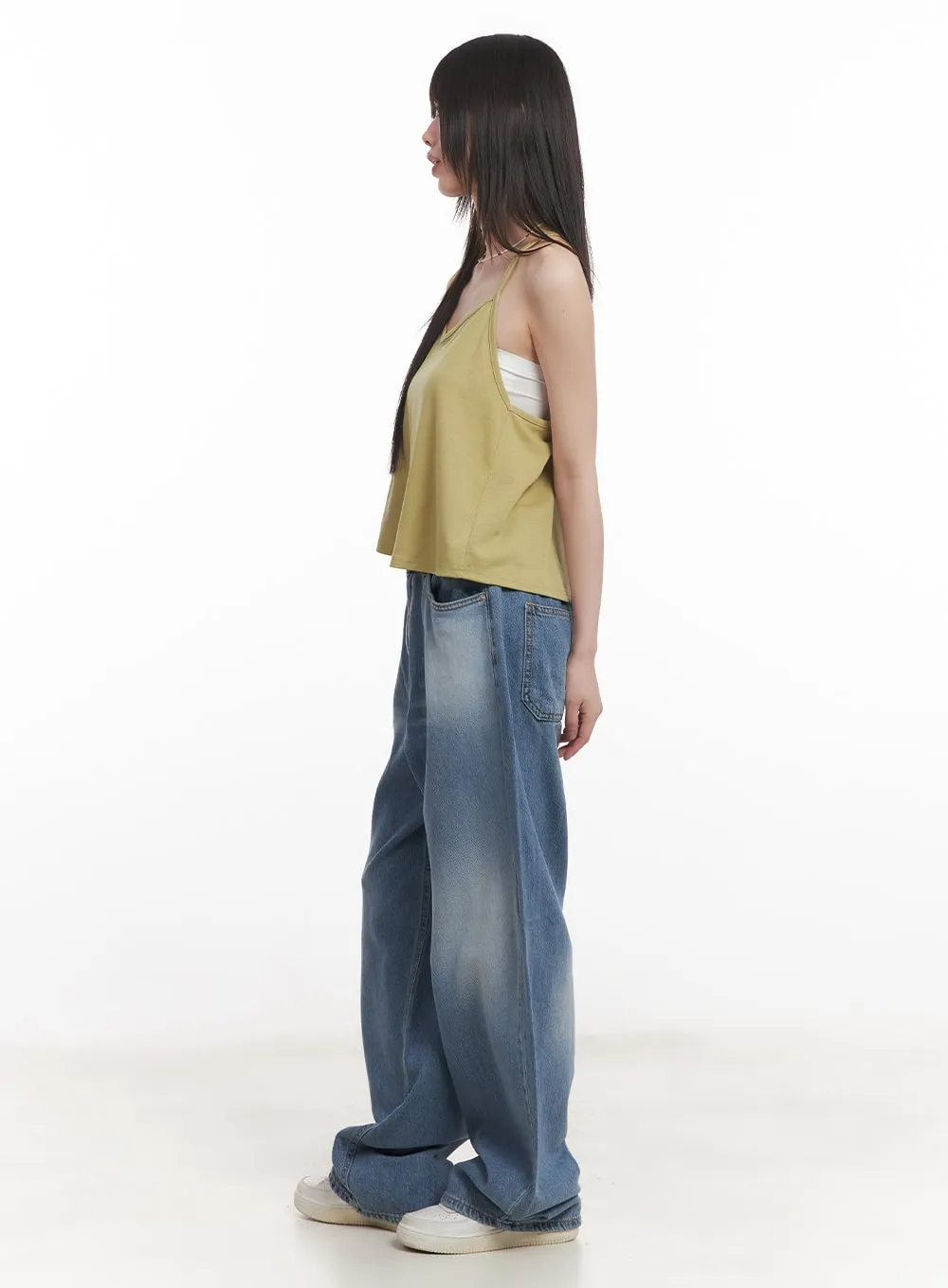 Annaelle Washed Wide-Leg Jeans CM519