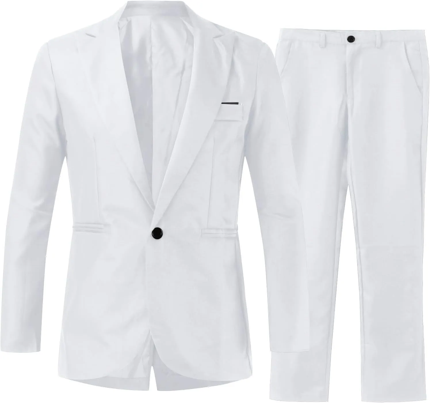 BIFUTON Men's 3 Piece Suit Blazer, Slim Fit Tux with One Button, Jacket Vest Pants & Suit Set for Party, Wedding and Business