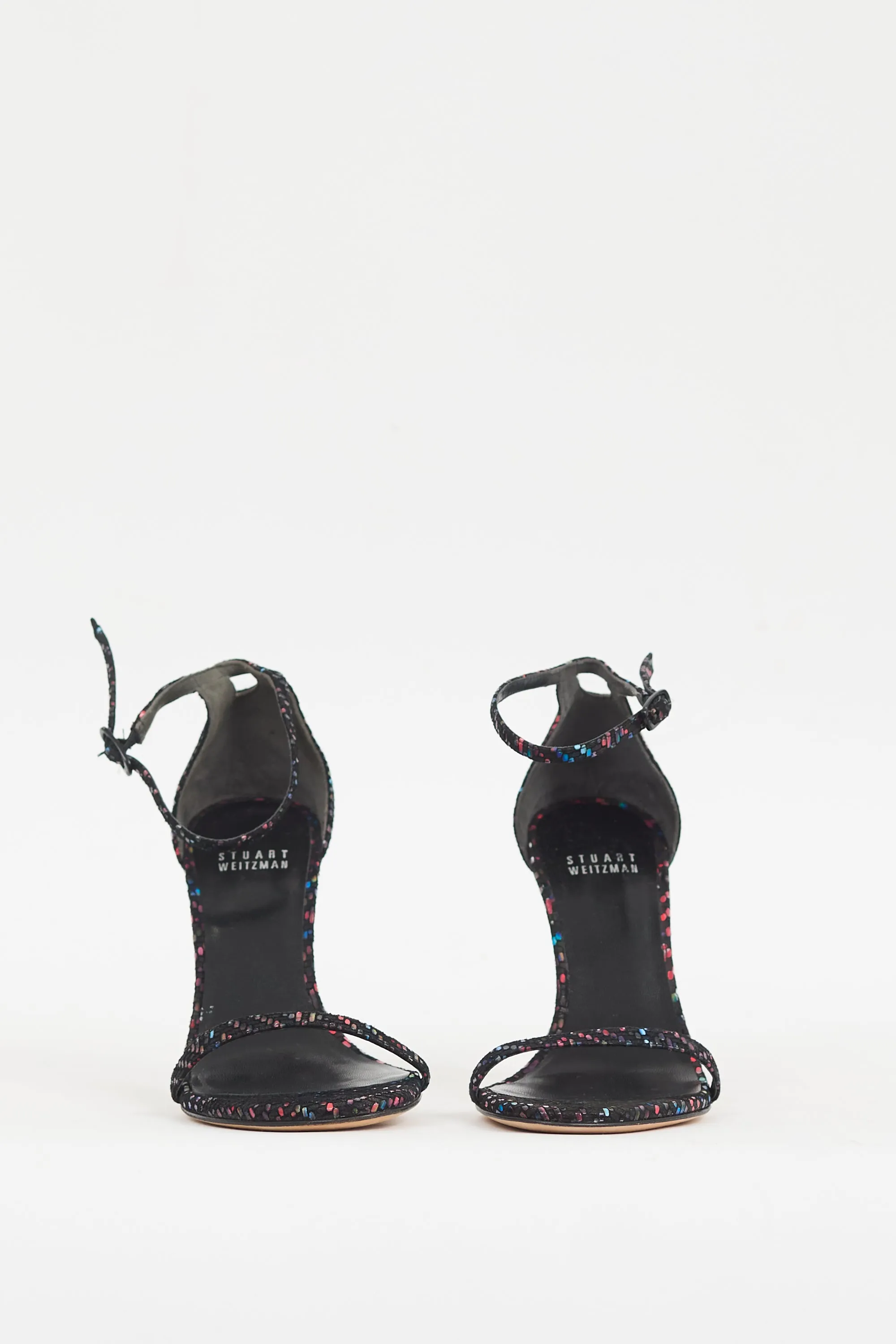 Black & Multicolour Suede Nudistcurve 100 Heel