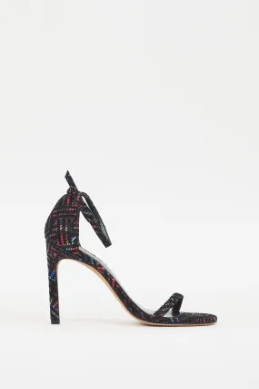 Black & Multicolour Suede Nudistcurve 100 Heel