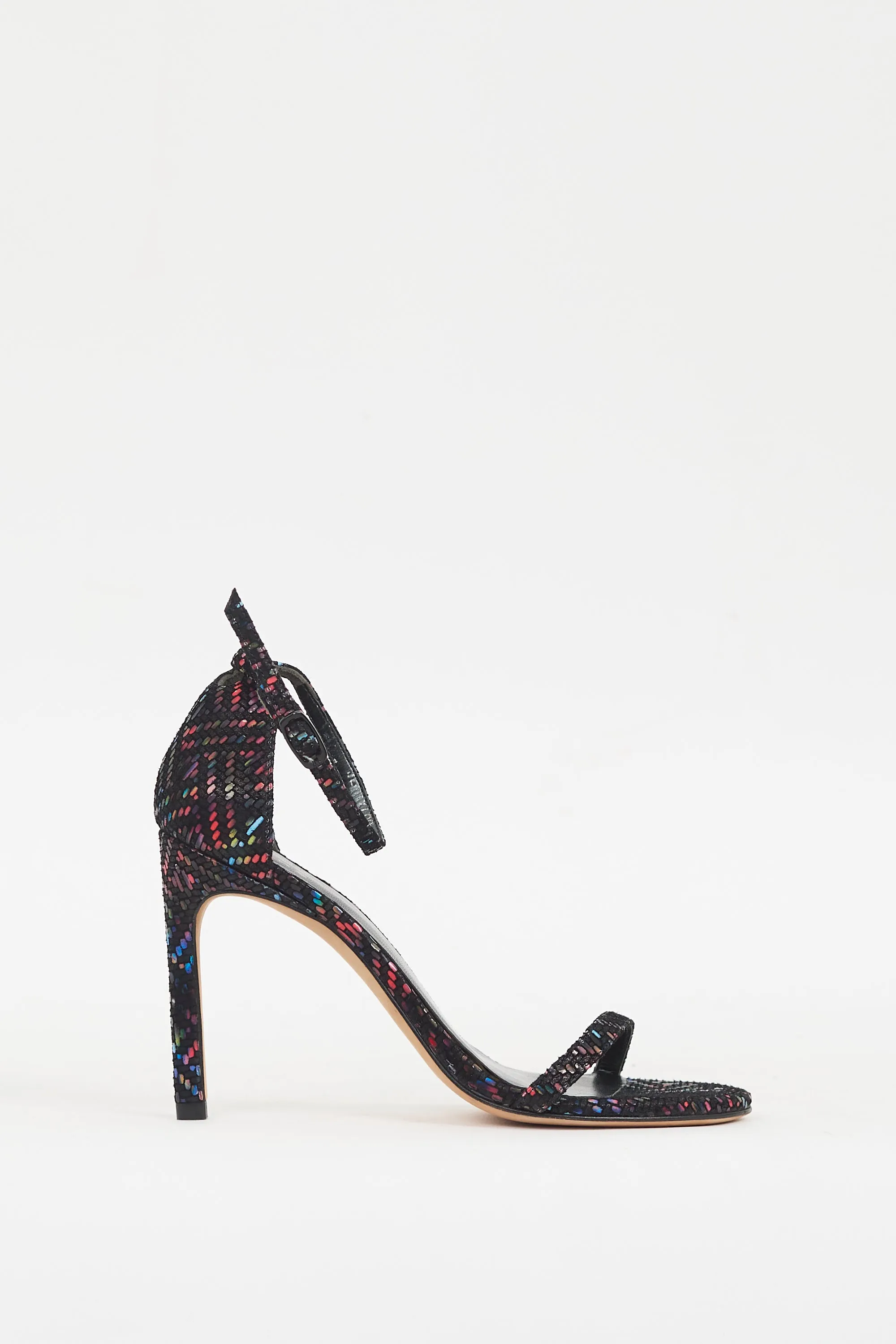 Black & Multicolour Suede Nudistcurve 100 Heel