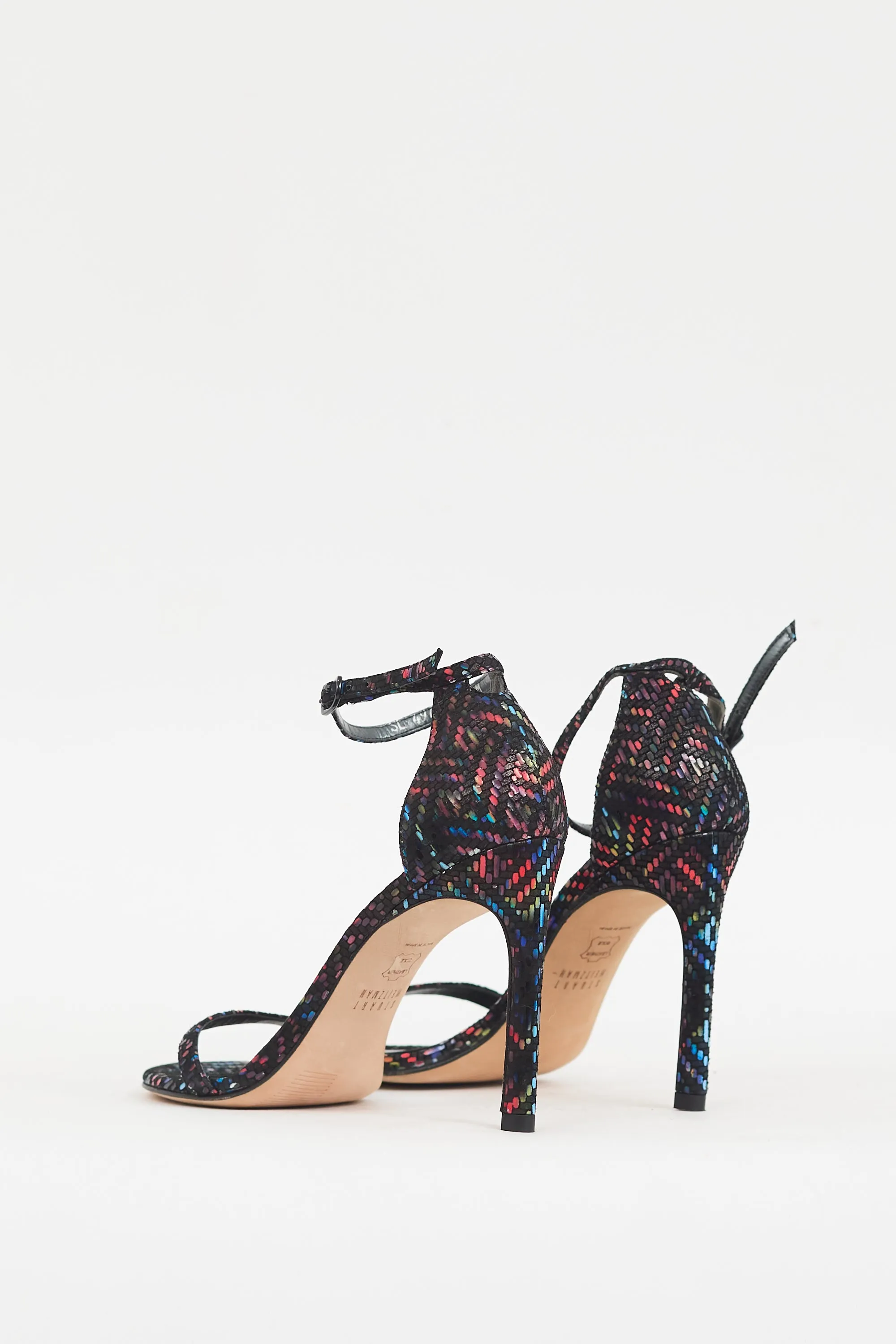 Black & Multicolour Suede Nudistcurve 100 Heel