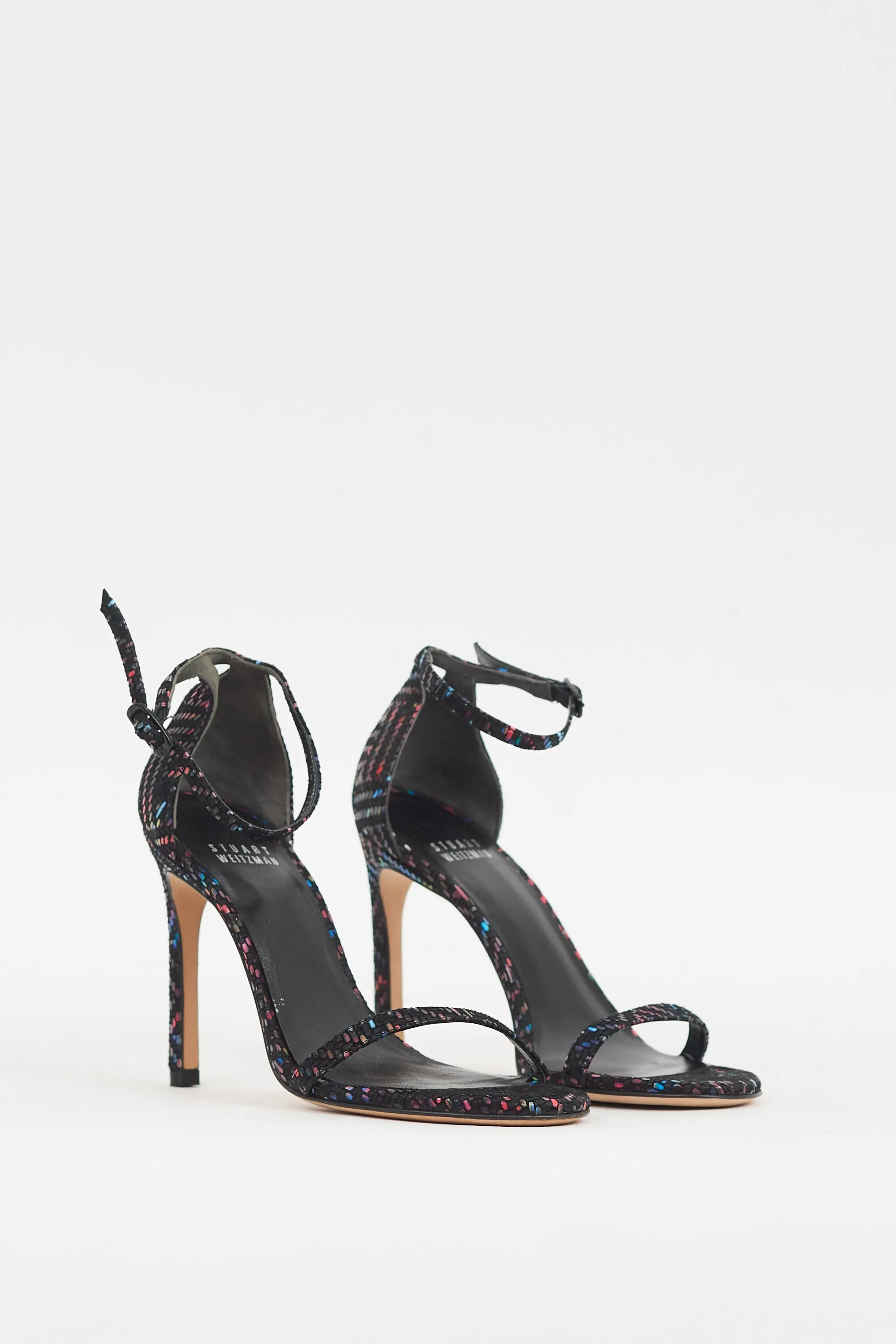 Black & Multicolour Suede Nudistcurve 100 Heel