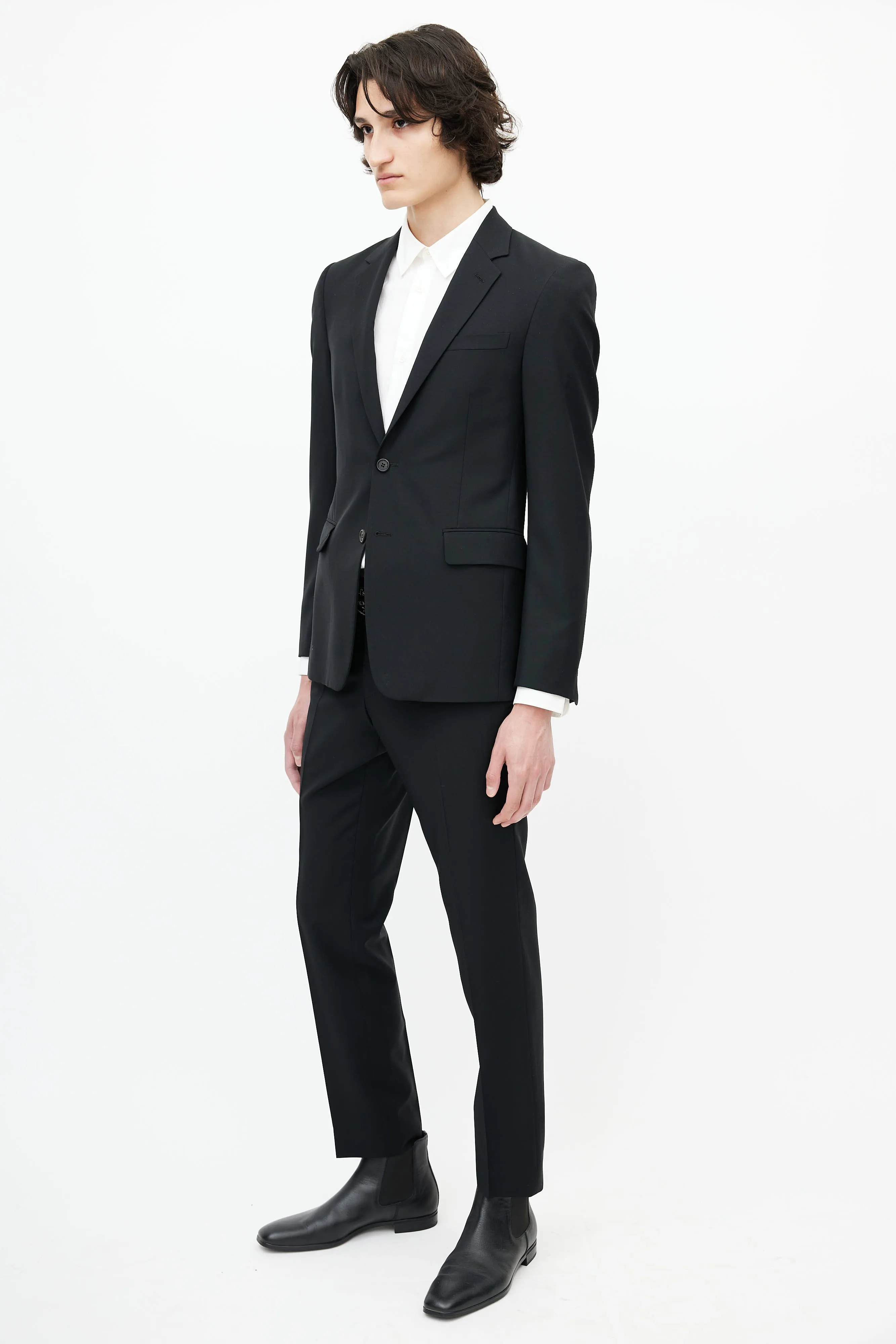 Black Wool Two Piece Suit