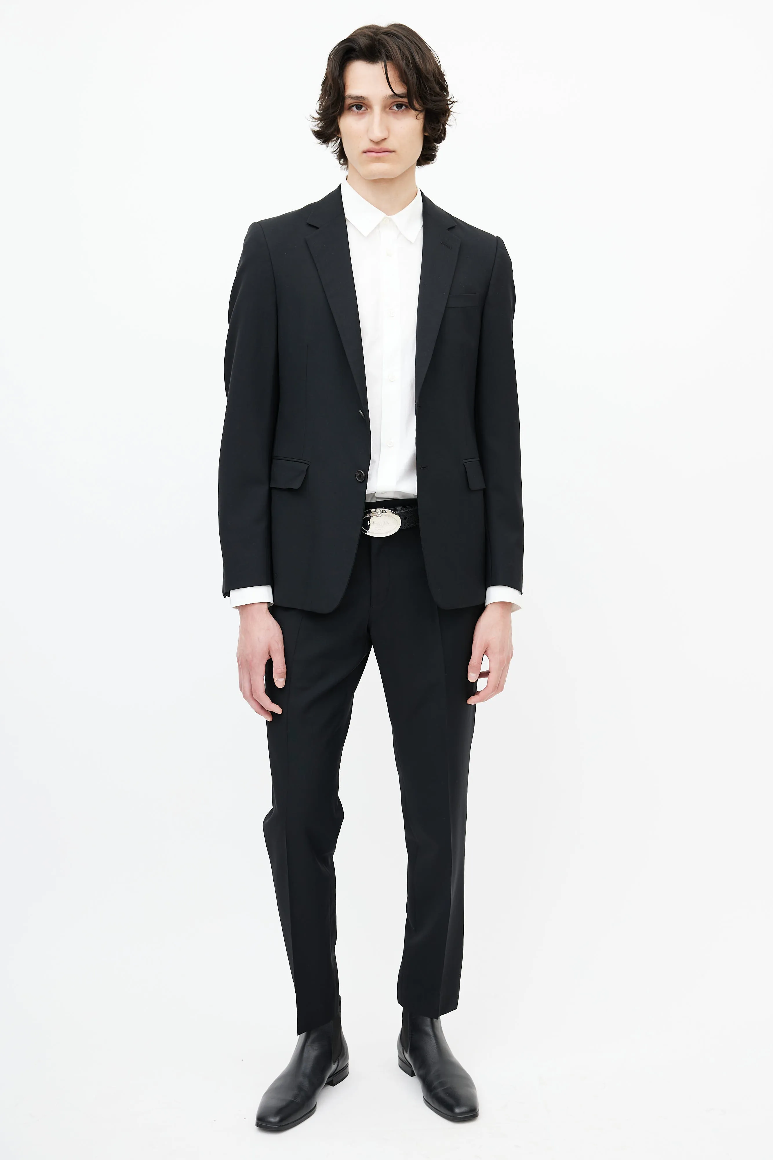Black Wool Two Piece Suit