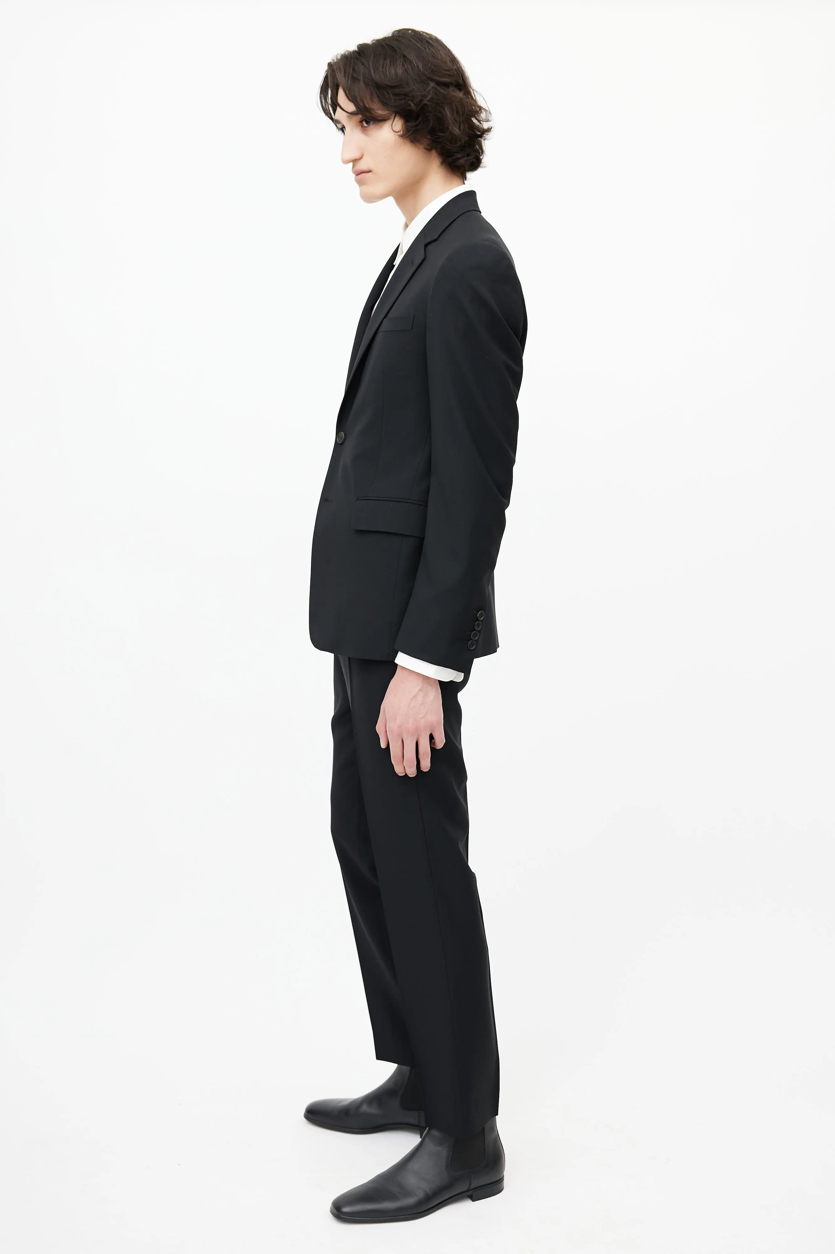 Black Wool Two Piece Suit