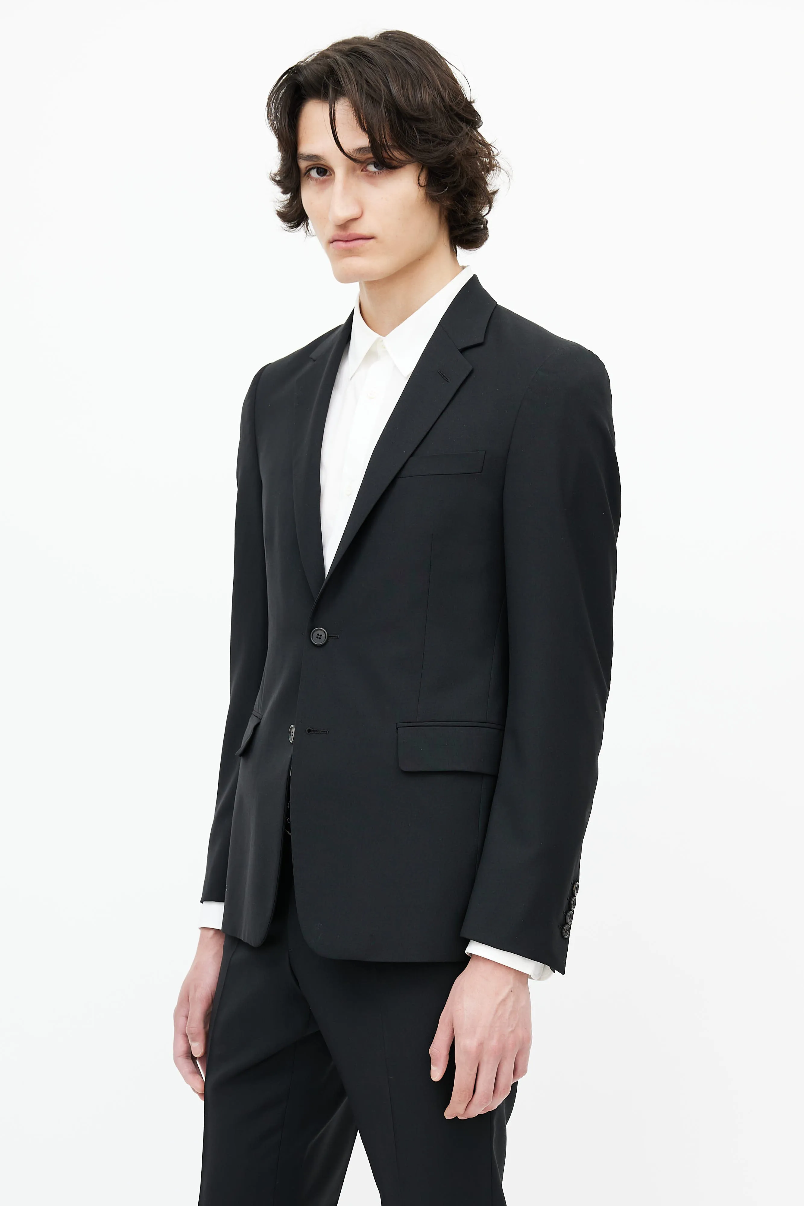 Black Wool Two Piece Suit