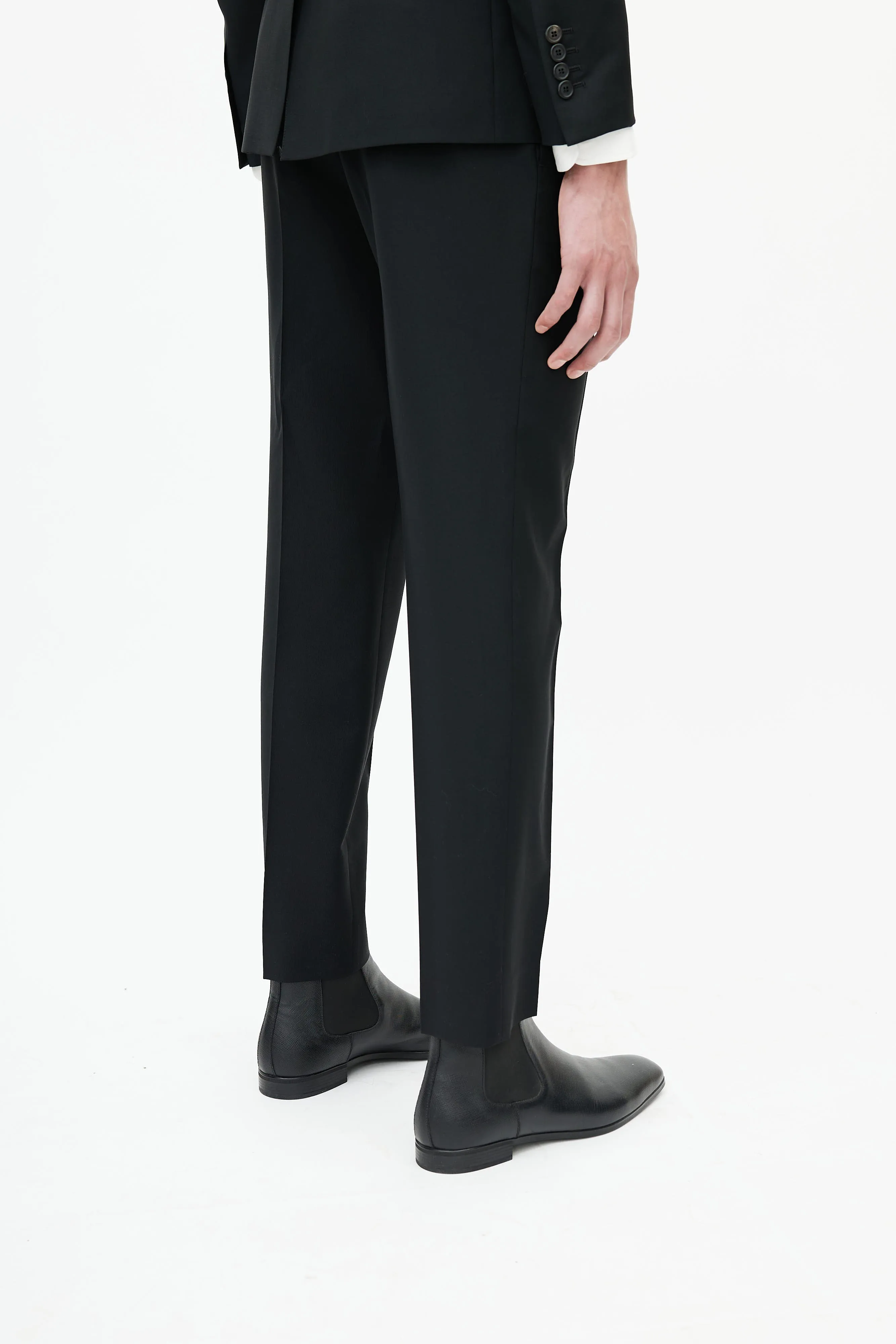 Black Wool Two Piece Suit