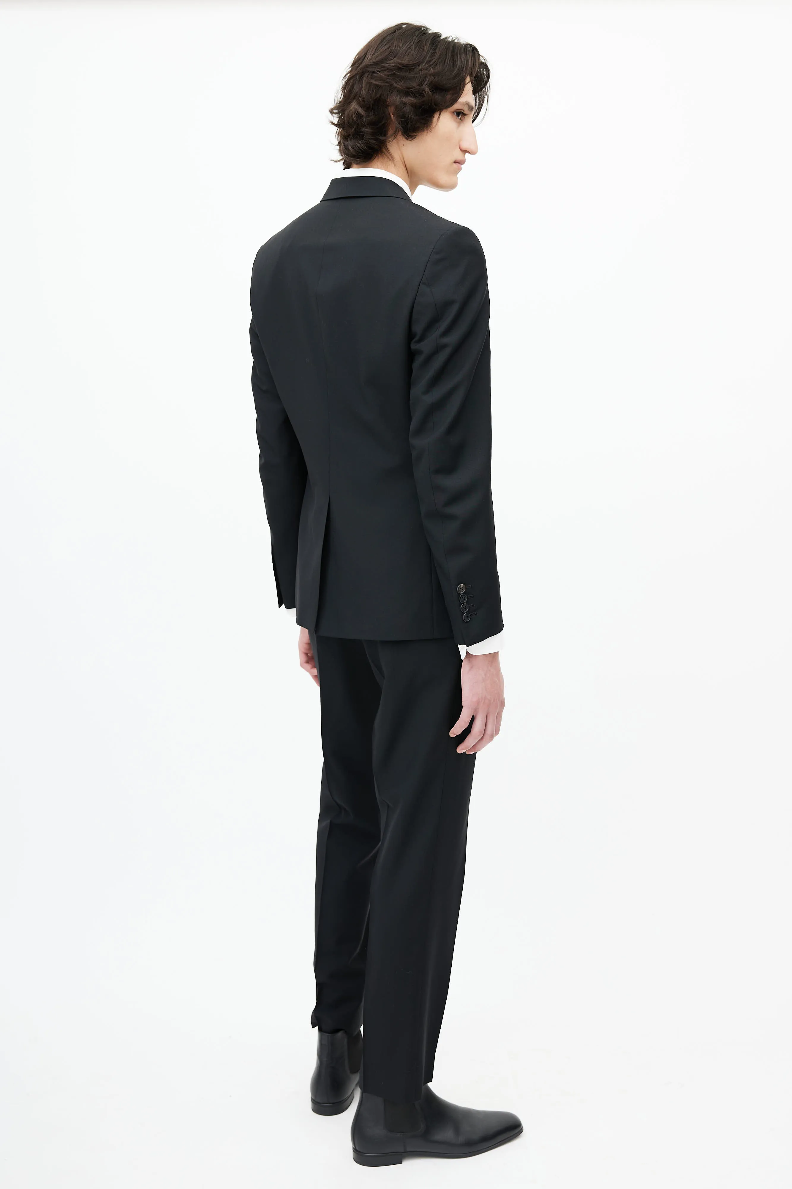 Black Wool Two Piece Suit