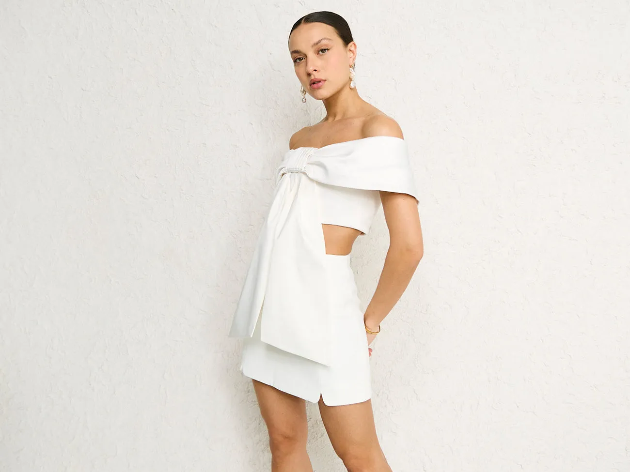 By Johnny Milano Mini Skirt in Ivory