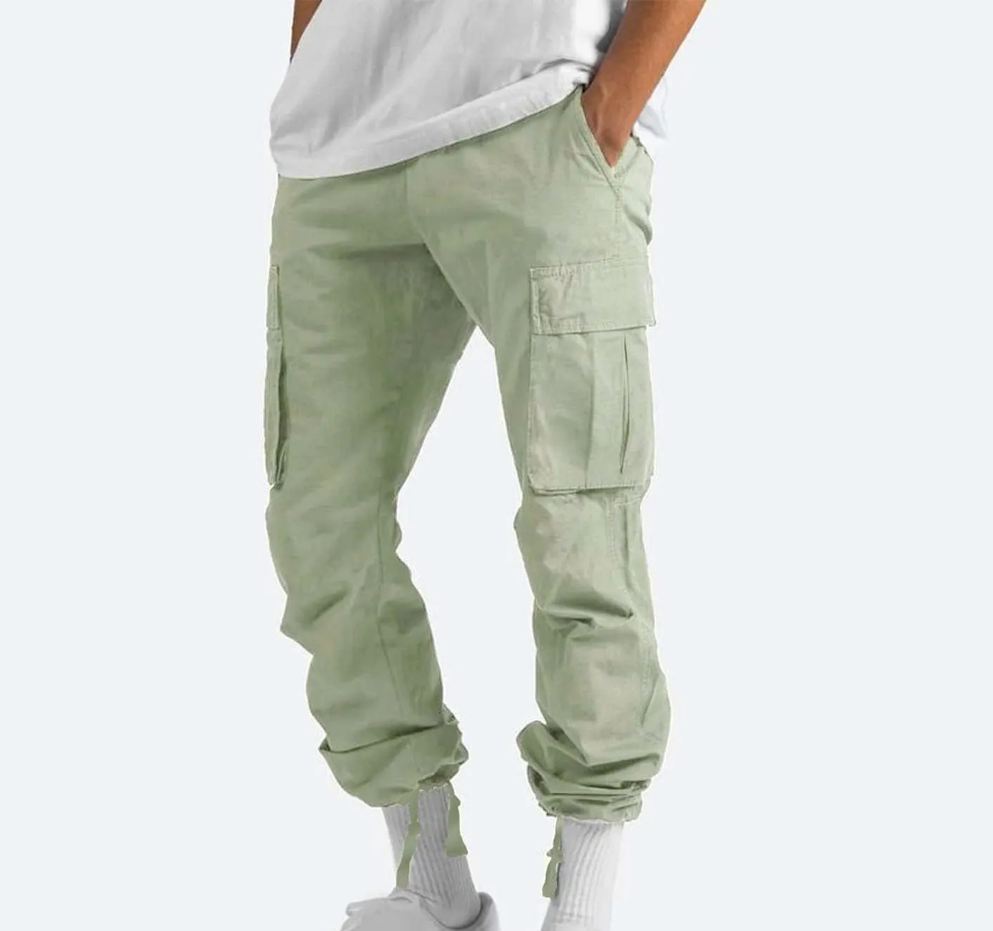 Cargo Pants for Men Stretch Casual Joggers Athletic Pants Cotton Loose Baggy Tactical Pants Straight Leg Sweatpants