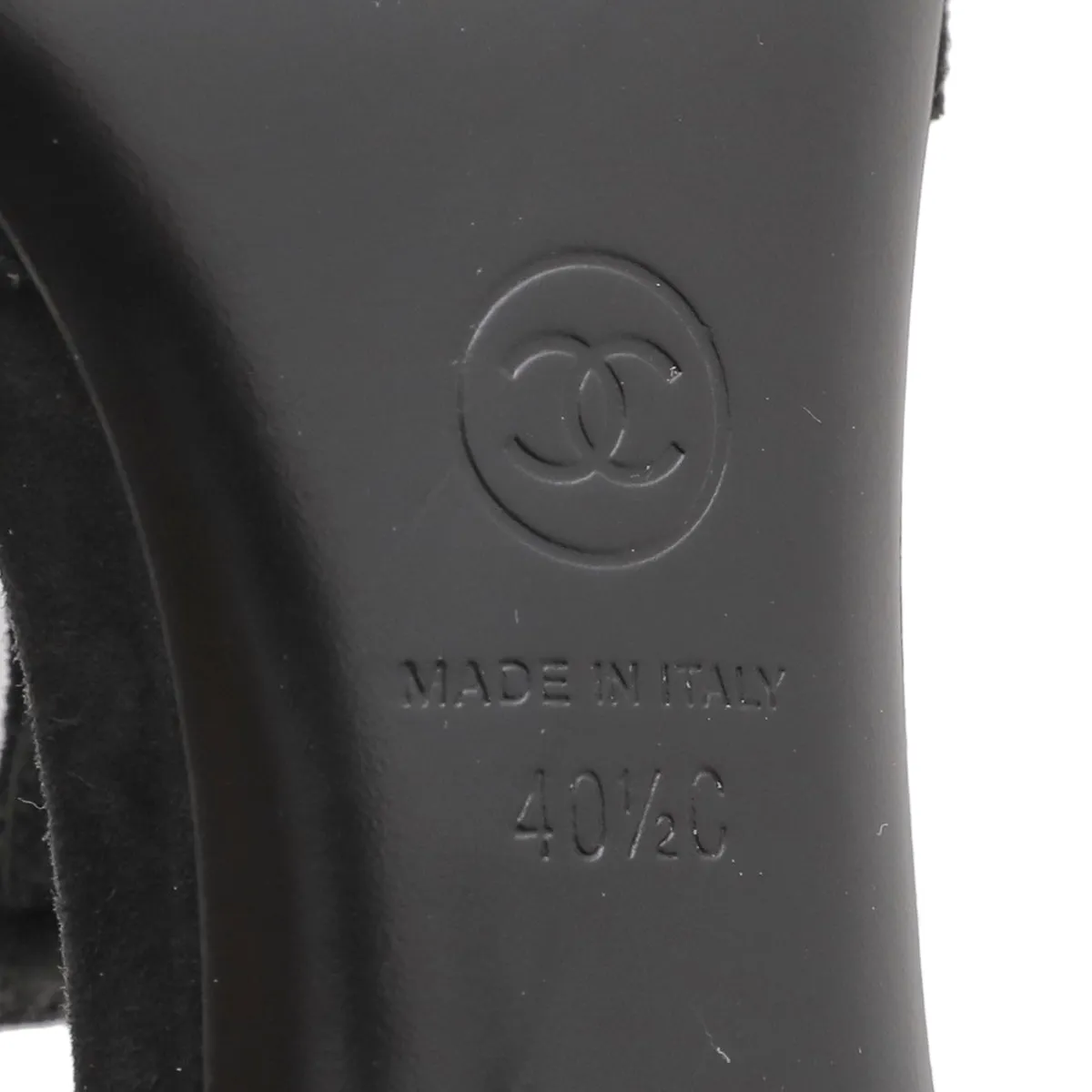 Chanel Black CC Cap Toe Chaus Ouvertes T Strap Pumps 40.5