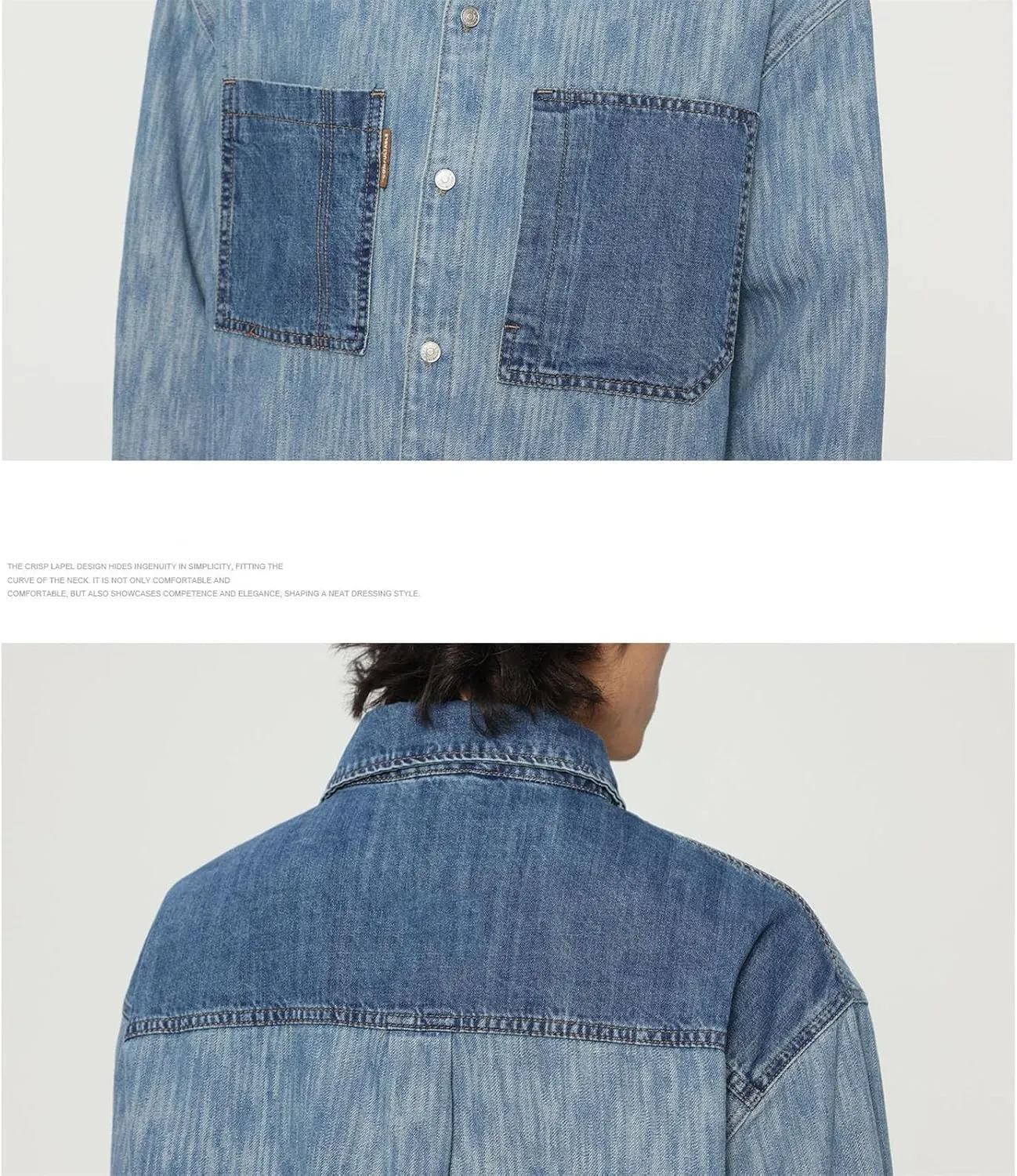 MenS Retro Cotton Denim Jacket Spring Loose Jeans Coat Japanese Washed Denim Shirt