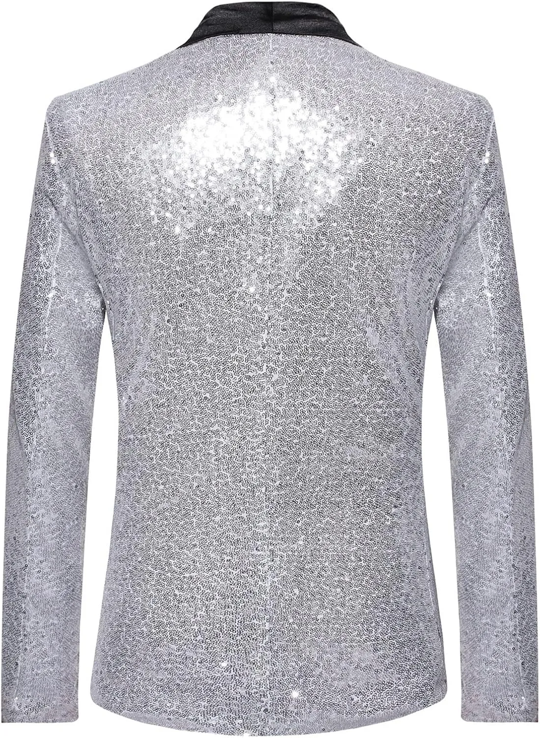 Mens Sequin Blazers Slim Fit Shiny Gold Silver Dress Suit Jacket Tuxedo Sport Coats for Prom Party Dinner