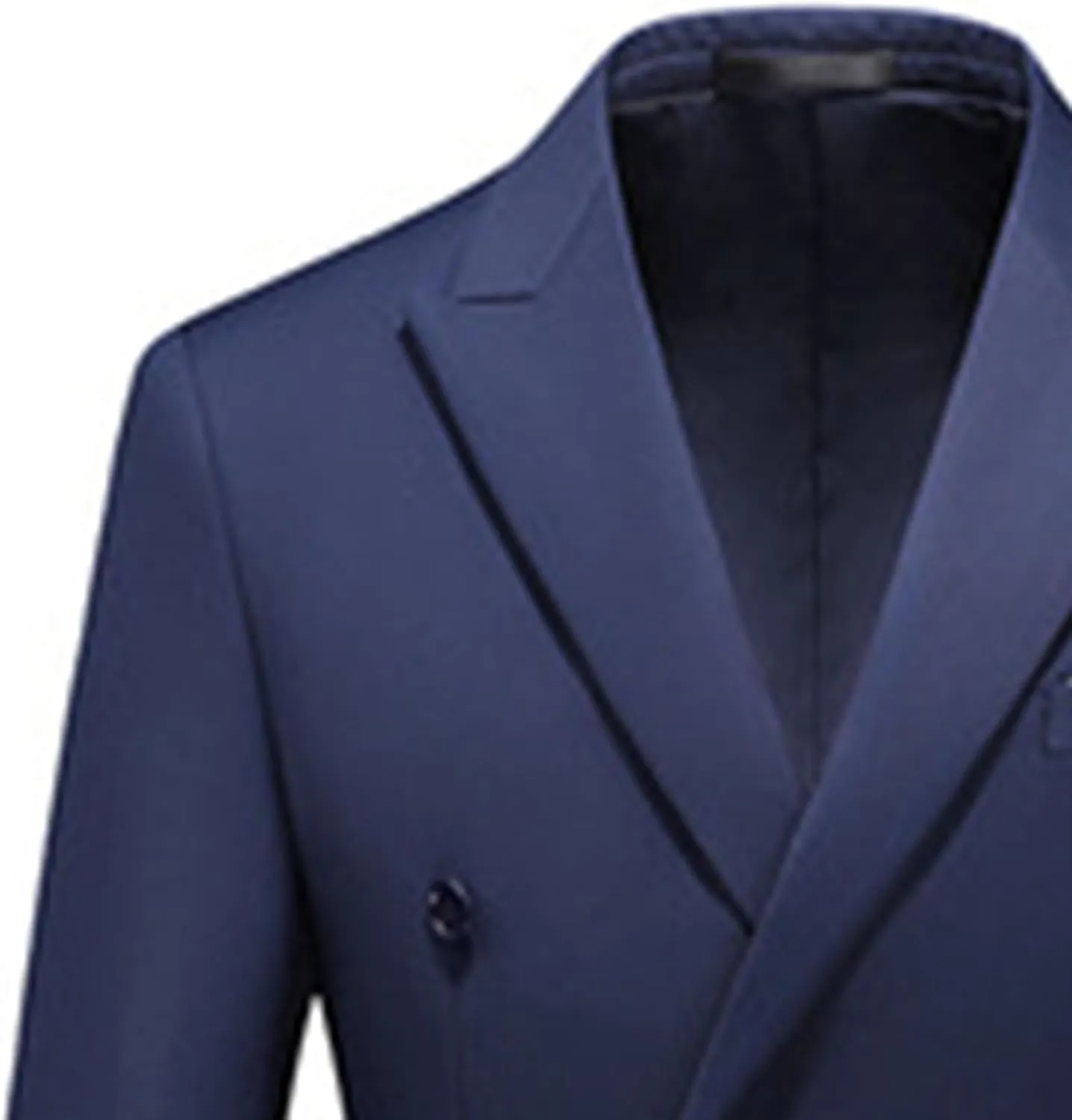 Men's Slim Fit 2 Piece Suit Double Breasted Business Wedding Prom Tuxedo Suits Notched Lapel Blazer and Pants Set