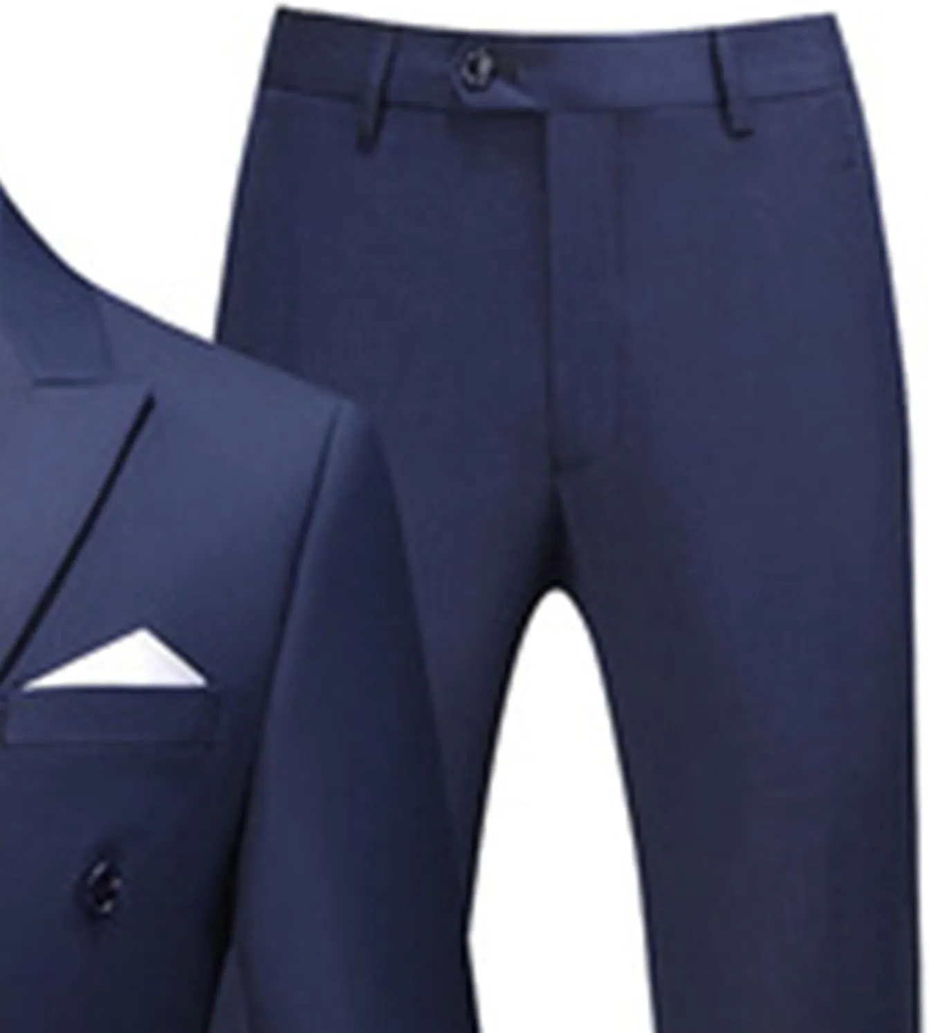 Men's Slim Fit 2 Piece Suit Double Breasted Business Wedding Prom Tuxedo Suits Notched Lapel Blazer and Pants Set