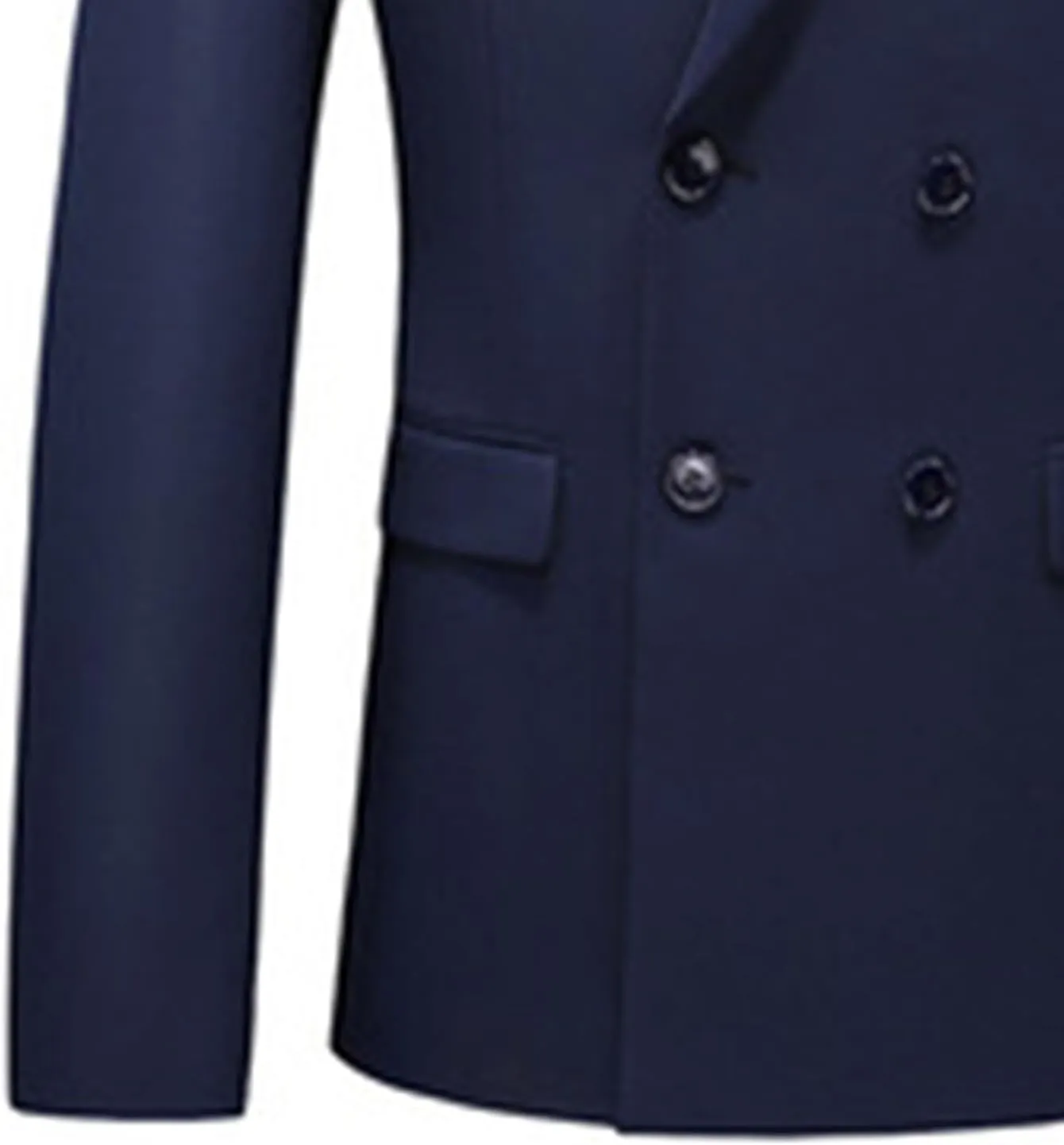 Men's Slim Fit 2 Piece Suit Double Breasted Business Wedding Prom Tuxedo Suits Notched Lapel Blazer and Pants Set