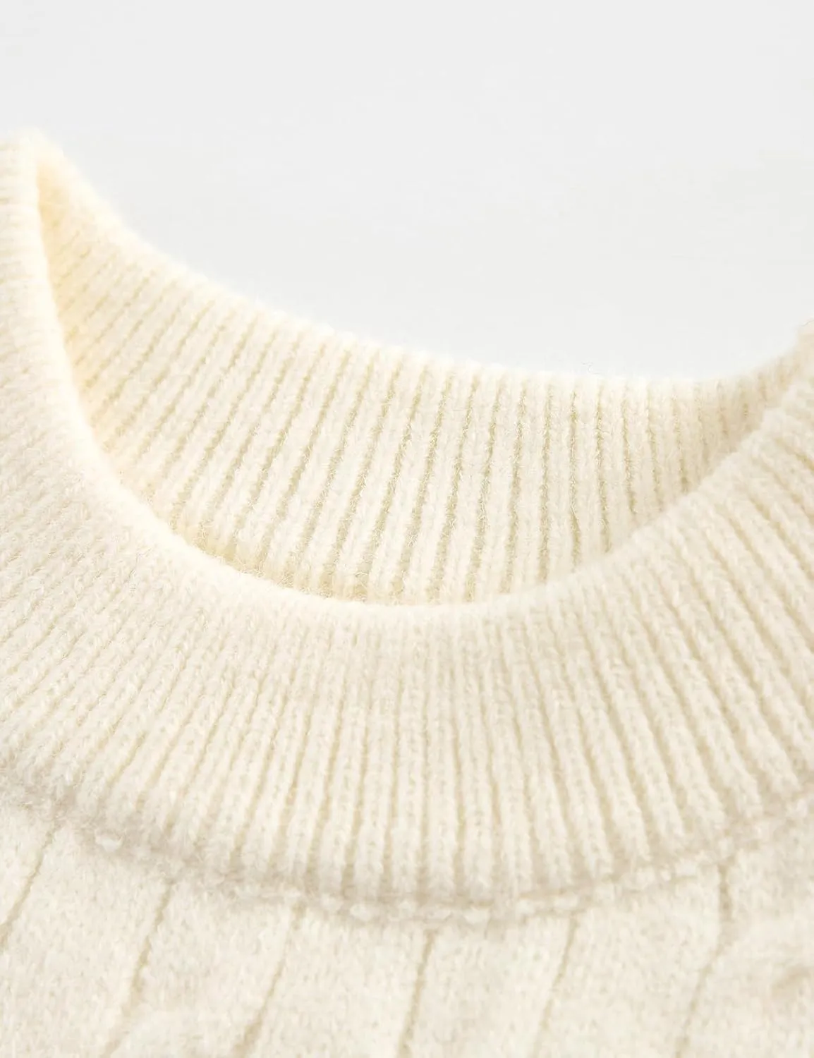 Men's Women's Fall Crewneck Pullover Sweater Chunky Cable Knit Sweater Casual Twist Textured Fisherman Top