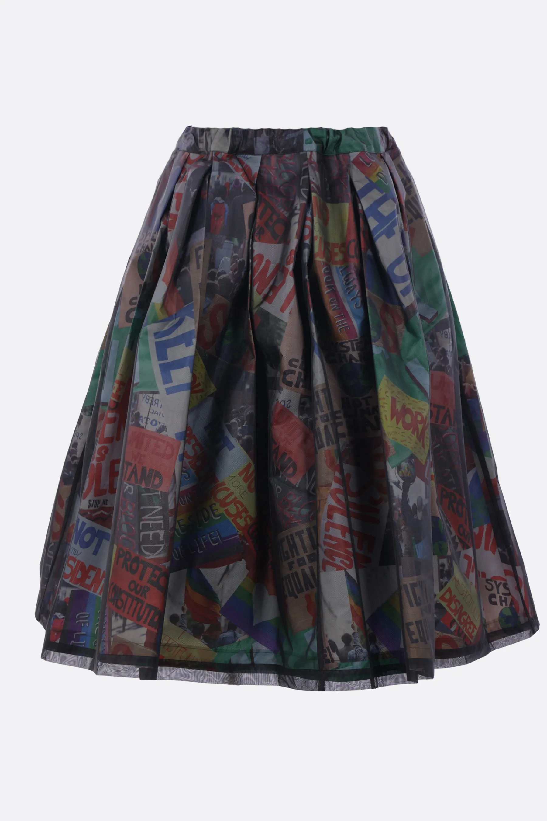 midi skirt in structured nylon