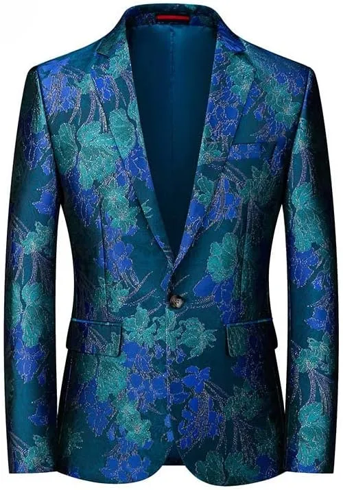 Printing Party Prom Blazer Autumn Men Blazer Jacket Men Slim Fit Business Dress Suit Coat Jackets