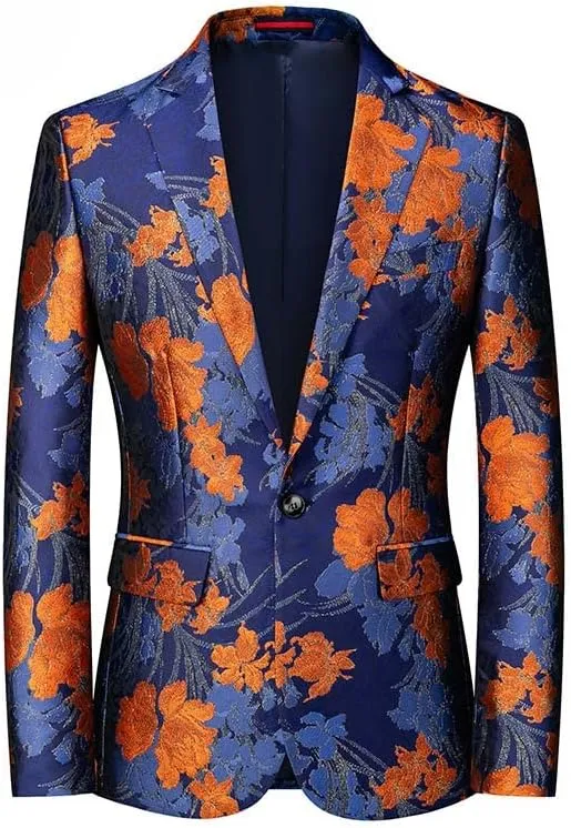 Printing Party Prom Blazer Autumn Men Blazer Jacket Men Slim Fit Business Dress Suit Coat Jackets
