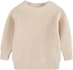 ROMPERINBOX Baby Knit Sweater Girl Boy Long Sleeve Chunky Sweater Fall Winter Warm Toddler Pullover Crewneck Tops Sweatshirt
