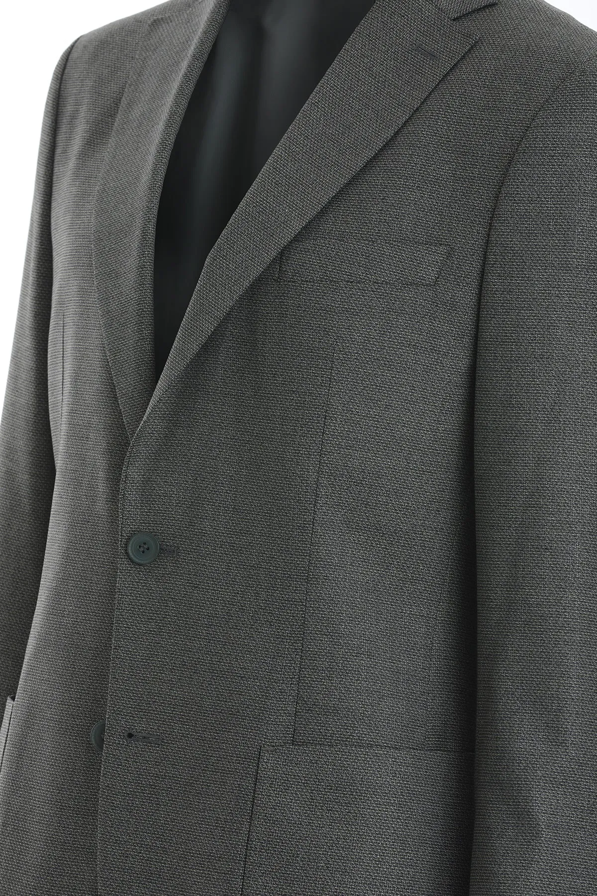 Slim Fit Textured Notch Lapel Green Casual Blazer