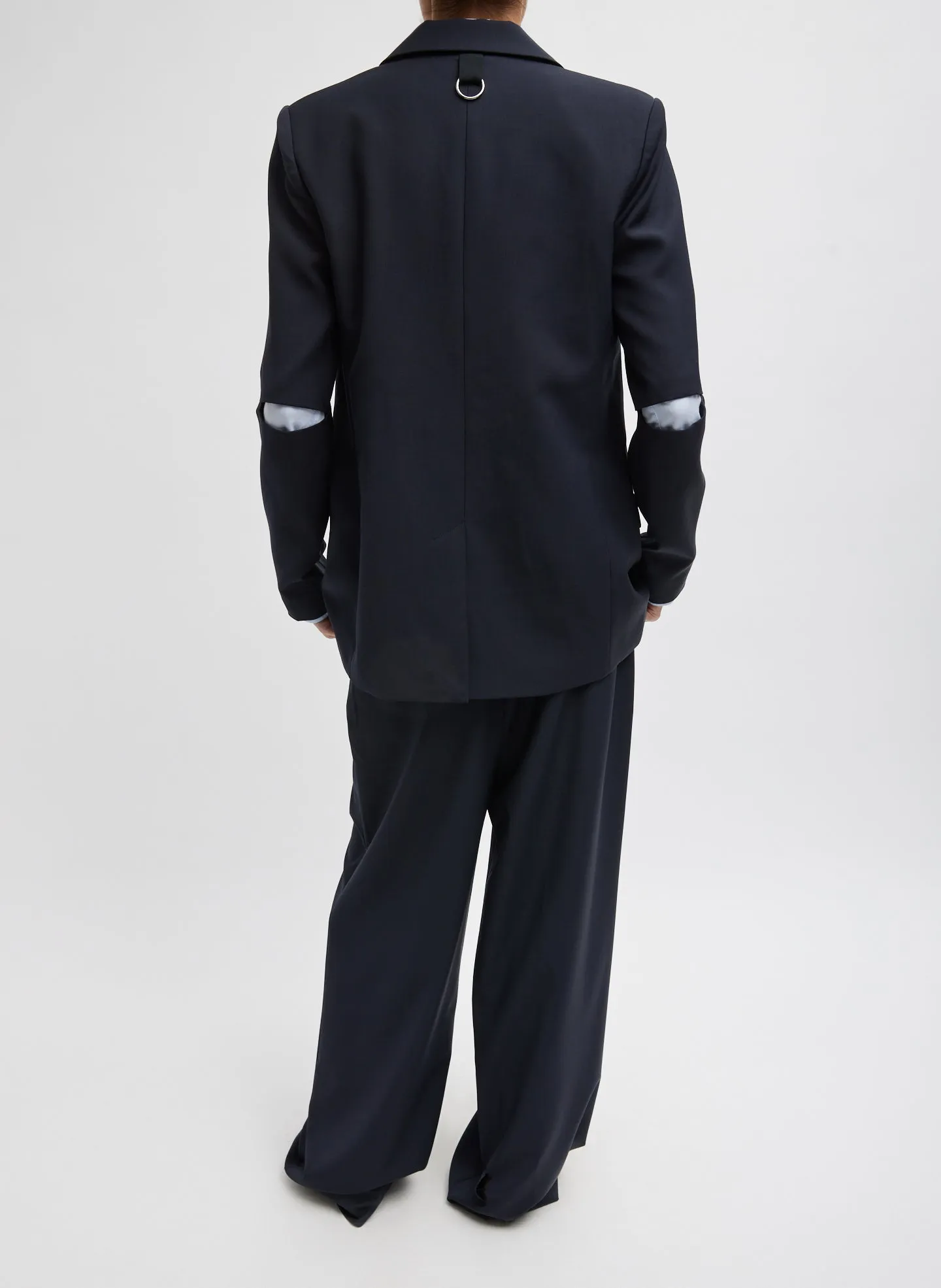 Tropical Wool Cutout Sleeve Marlon Blazer