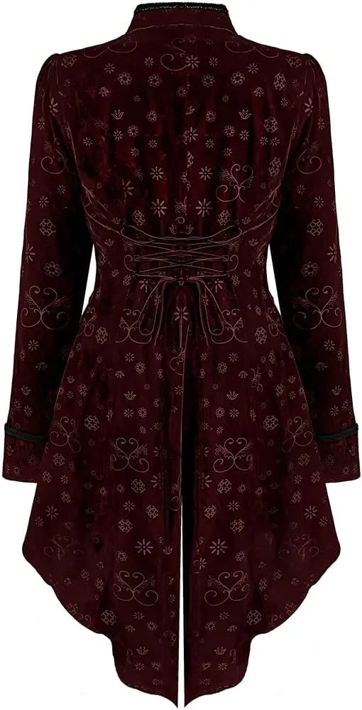 TZMAPU Medieval Retro Gothic Velvet Women's Coat, Formal Casual Work, Costume