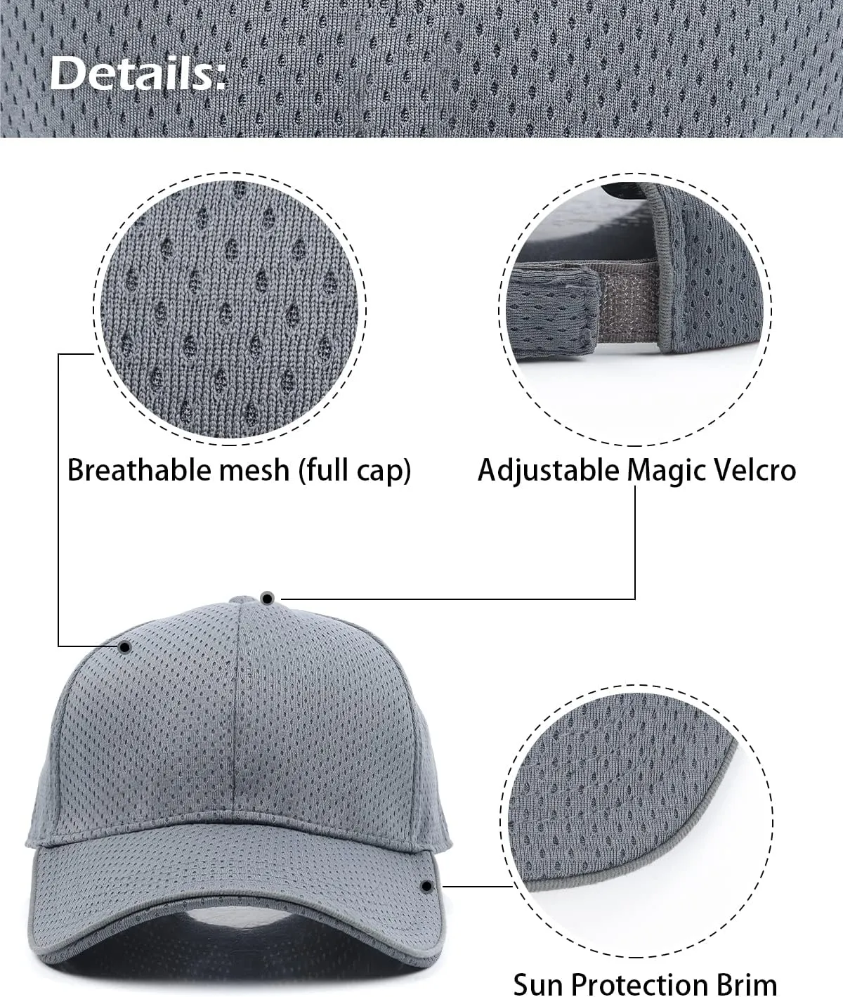 Zylioo XXL Oversize Baseball Mesh Cap,Large Structured Dad Cap,Adjustable Breathable Summer Hat